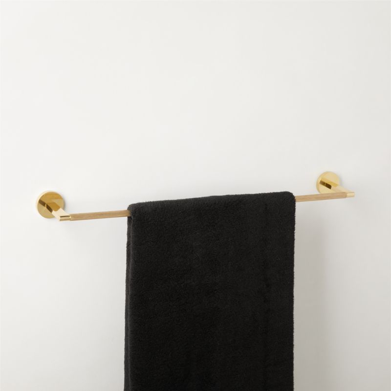 Nicolo Knurled Polished Unlacquered Brass Towel Bar 24'' - image 3 of 6