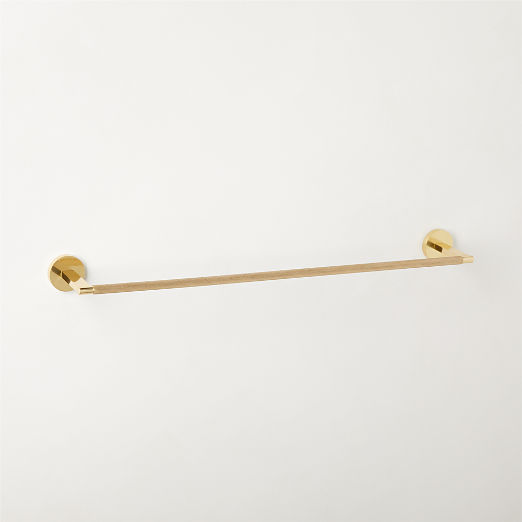 Nicolo Knurled Polished Unlacquered Brass Towel Bar 24''