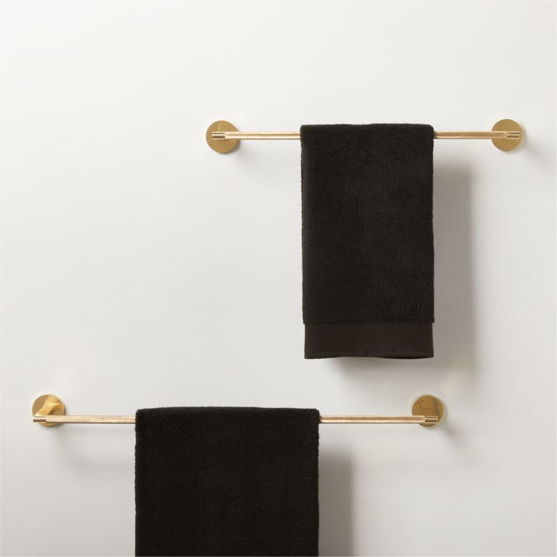 Nicolo Knurled Polished Unlacquered Brass Towel Bar 18'' - image 2 of 6