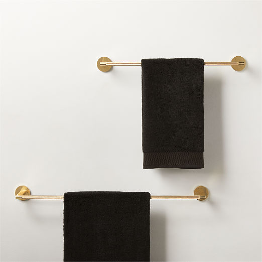 Nicolo Knurled Polished Unlacquered Brass Towel Bars