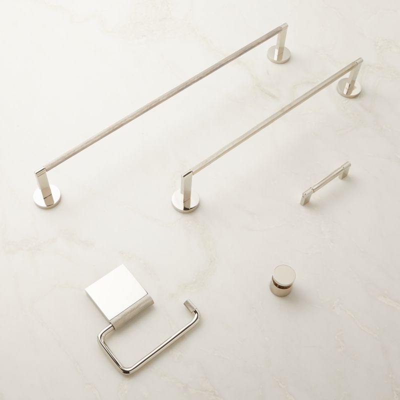 Nicolo Knurled Polished Nickel Towel Bar 18 Reviews CB2