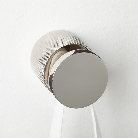 Nicolo Knurled Polished Nickel Wall Hook