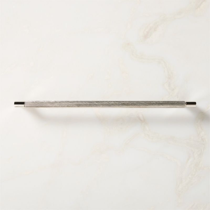 Nicolo Knurled Polished Nickel Cabinet Handle 12" - image 1 of 6