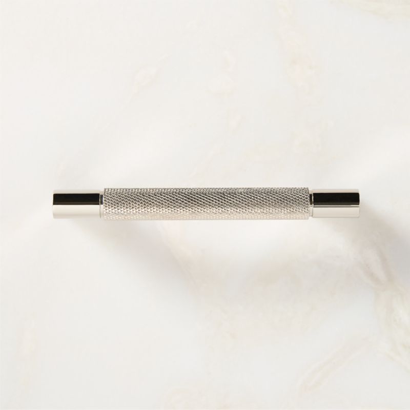Nicolo Knurled Polished Nickel Cabinet Handle 4" - image 1 of 6