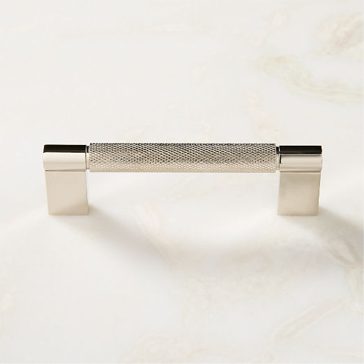 Nicolo Knurled Polished Nickel Cabinet Handle 4"