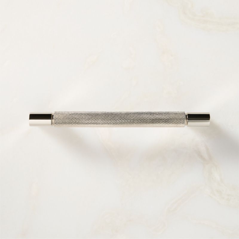 Nicolo Knurled Polished Nickel Cabinet Handle 5" - image 1 of 6