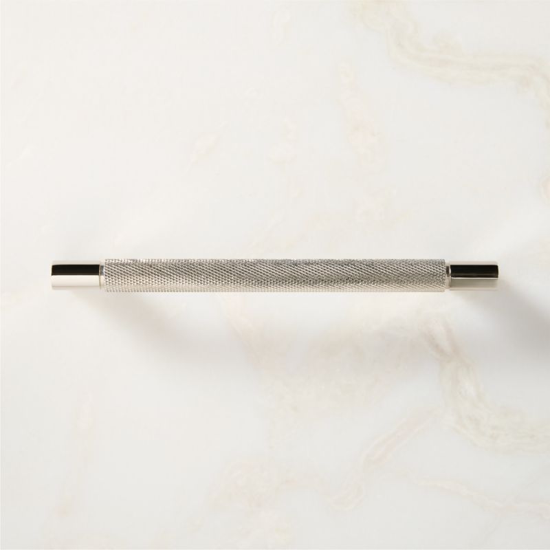 Nicolo Knurled Polished Nickel Cabinet Handle 6" - image 1 of 6