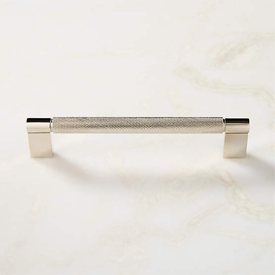 Nicolo Knurled Polished Nickel Cabinet Handle 6"