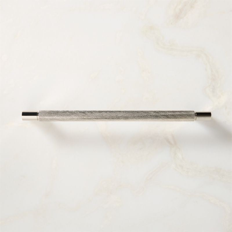 Nicolo Knurled Polished Nickel Cabinet Handle  8" - image 1 of 6
