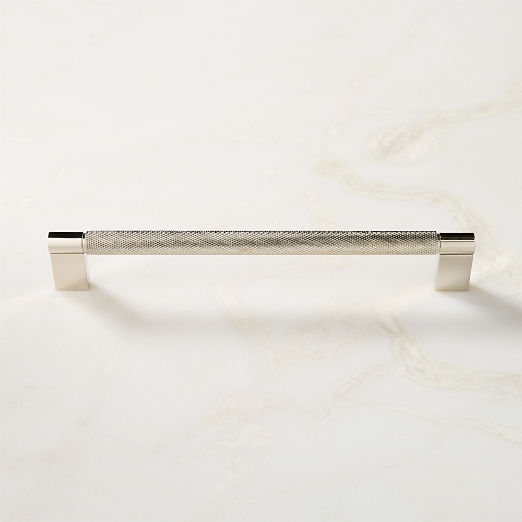 Nicolo Knurled Polished Nickel Cabinet Handle 8"