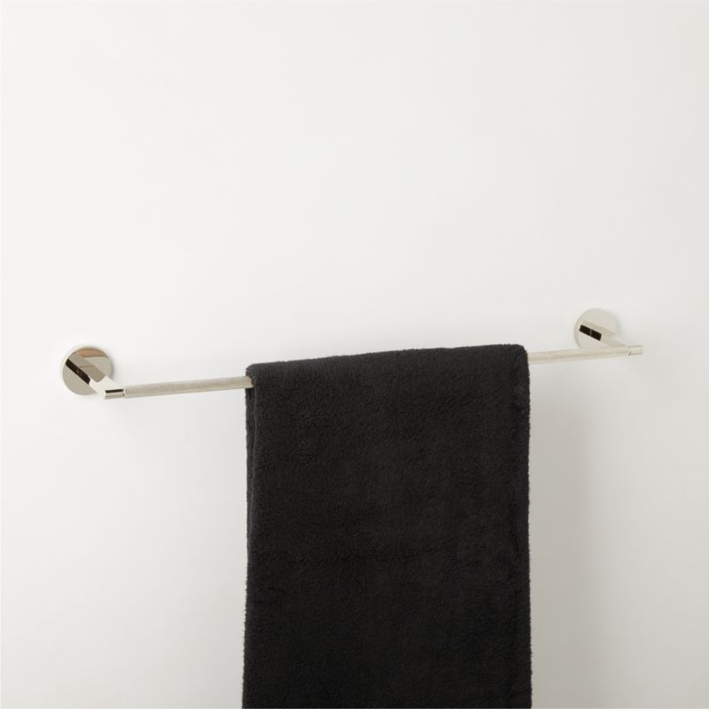 Nicolo Knurled Polished Nickel Towel Bar 24'' - image 3 of 6