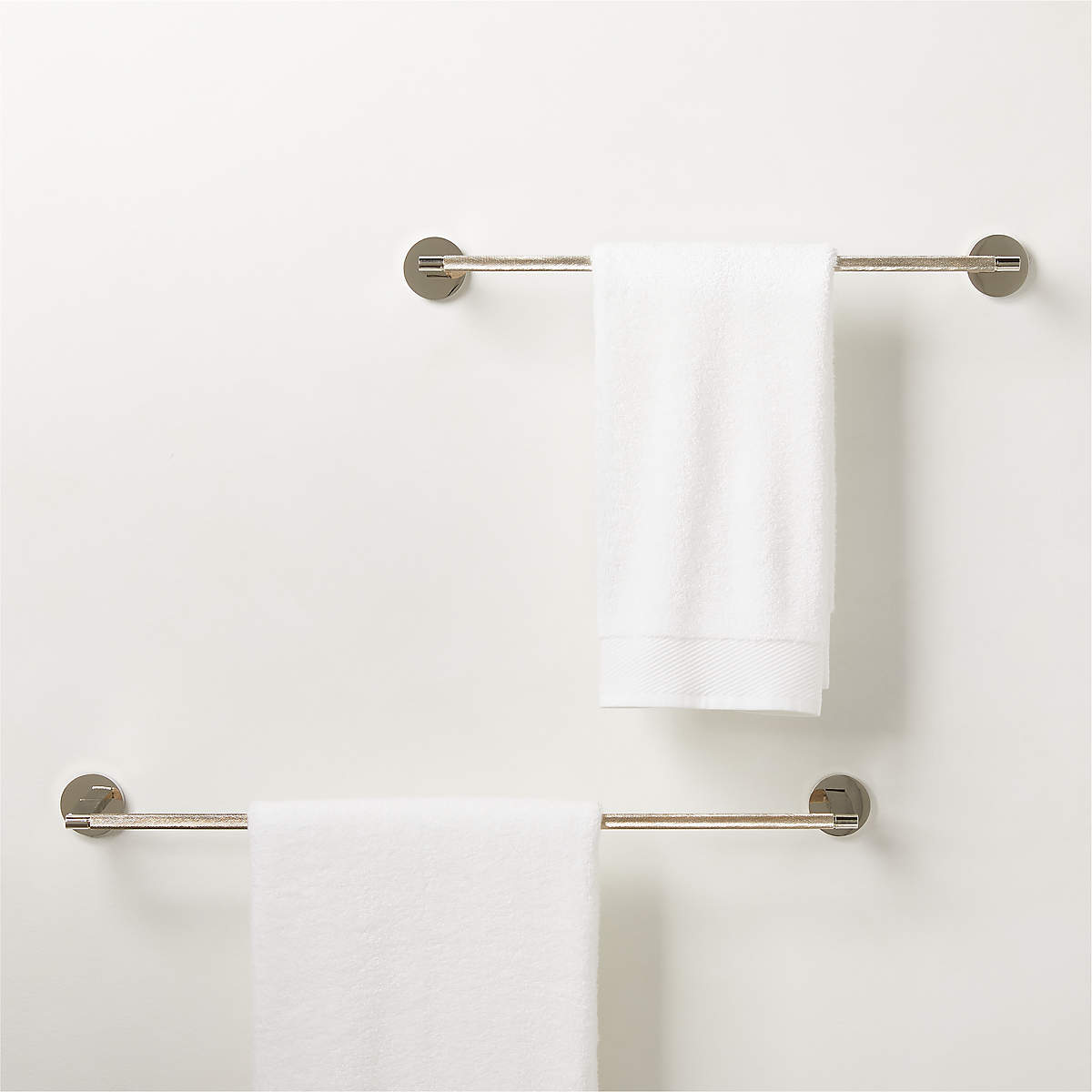 Nicolo Knurled Polished Nickel Towel Bars CB2