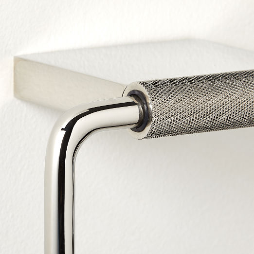 Nicolo Knurled Polished Nickel Wall-Mounted Toilet Paper Holder