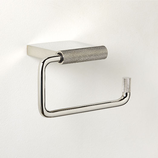 Nicolo Knurled Polished Nickel Wall Mount Toilet Paper Holder