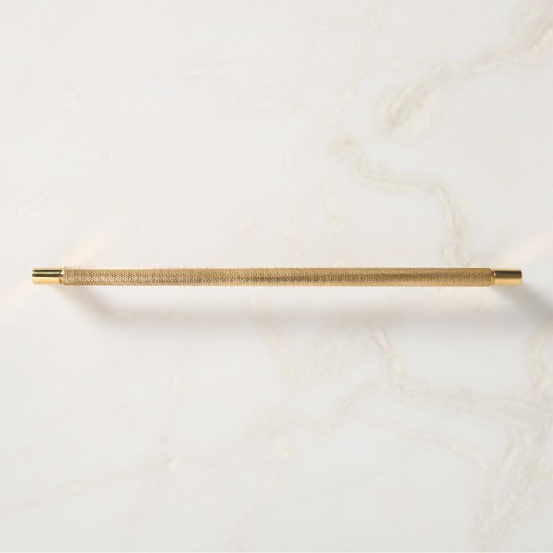 Nicolo Knurled Unlacquered Brass Cabinet Handle 12" - image 1 of 8
