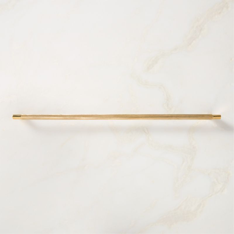 Nicolo Knurled Unlacquered Brass Cabinet Handle 18'' - image 1 of 8