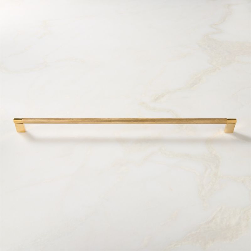 Viewing product image Nicolo Knurled Unlacquered Brass Cabinet Handle 18'' - image 1 of 7