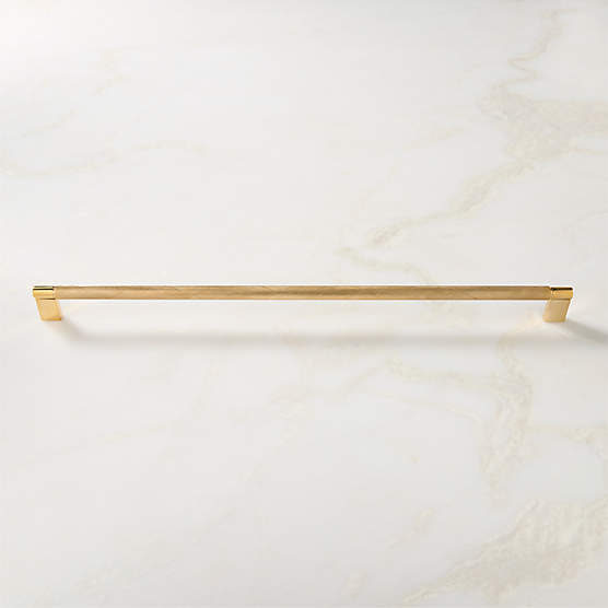 Nicolo Knurled Unlacquered Brass Cabinet Handle 18''