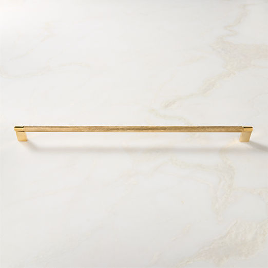 Nicolo Knurled Unlacquered Brass Cabinet Handle 18''