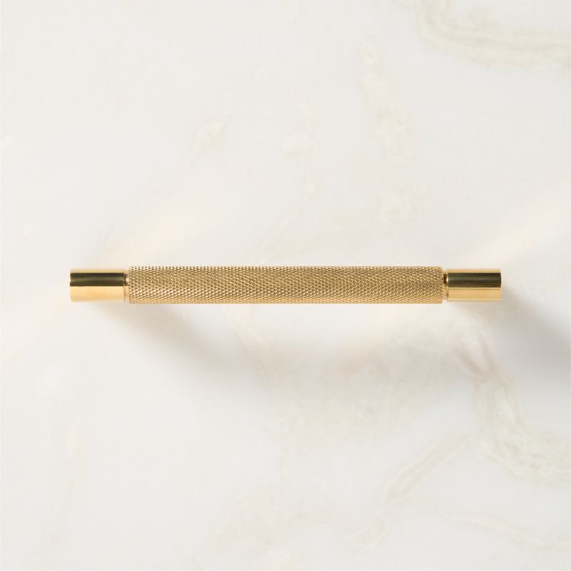 Nicolo Knurled Unlacquered Brass Cabinet Handle 5" - image 1 of 8