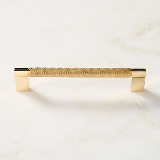 Nicolo Knurled Unlacquered Brass Cabinet Handles