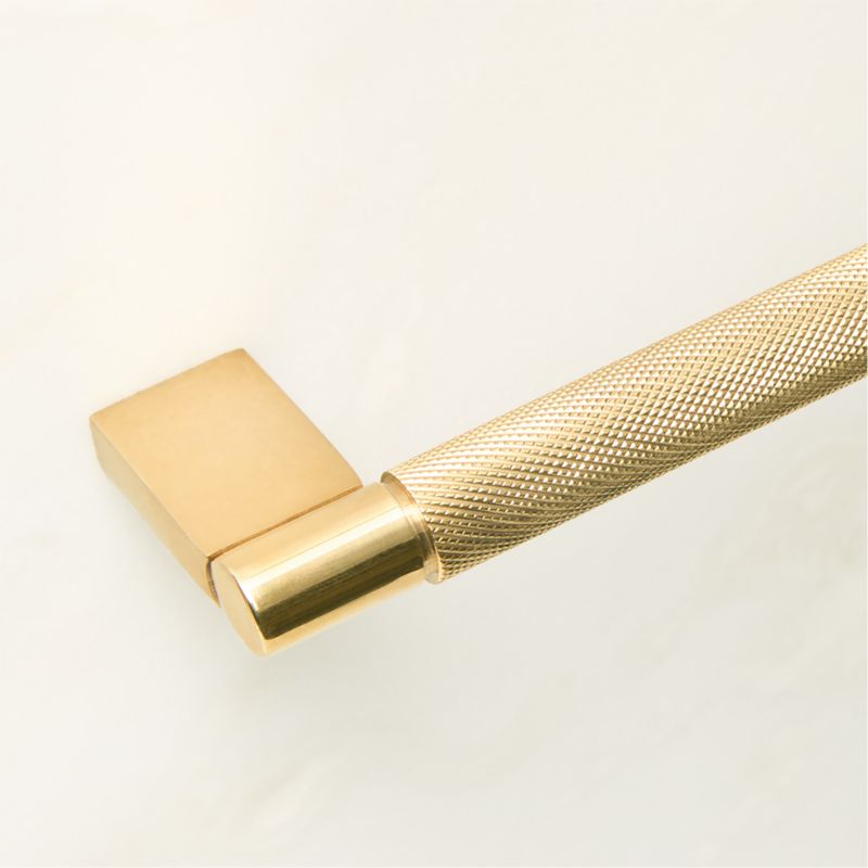 Nicolo Knurled Unlacquered Brass Cabinet Handle 8" - image 3 of 8