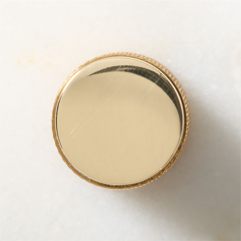 Nicolo Knurled Unlacquered Brass Cabinet Knob - image 2 of 4