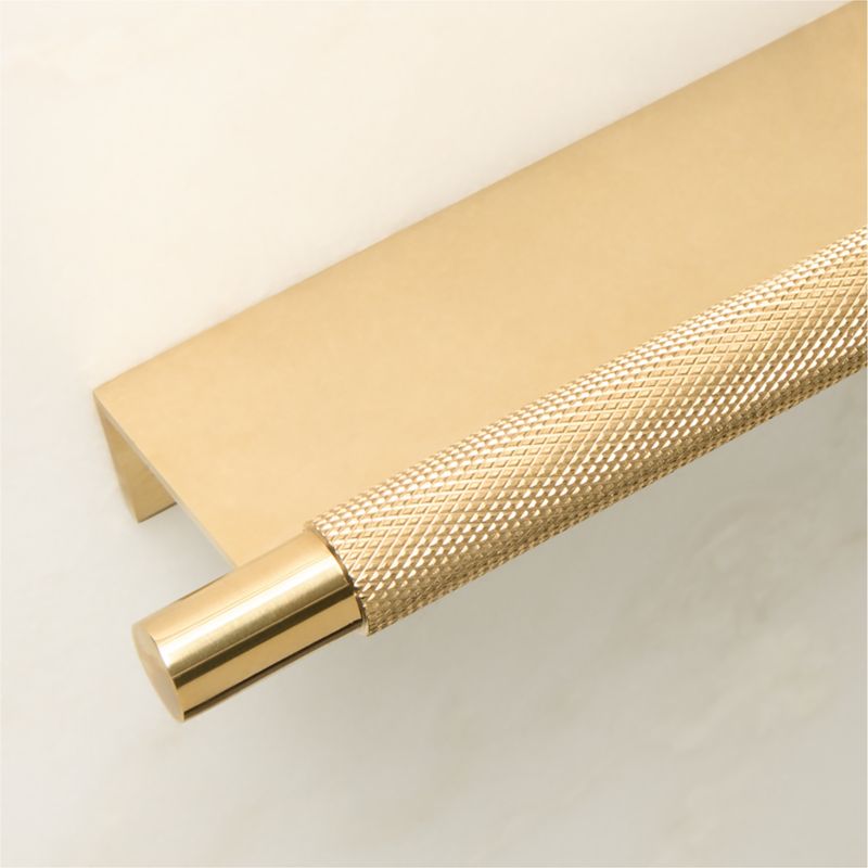 Nicolo Knurled Unlacquered Brass Drawer Pull 7" - image 2 of 9