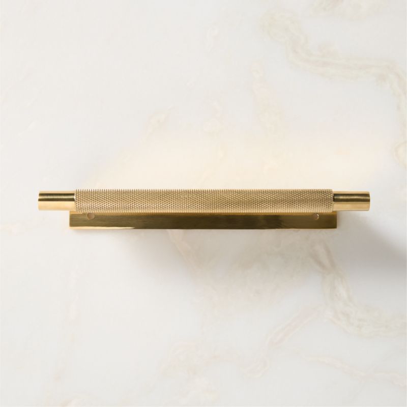 Nicolo Knurled Unlacquered Brass Drawer Pull 7" - image 1 of 9