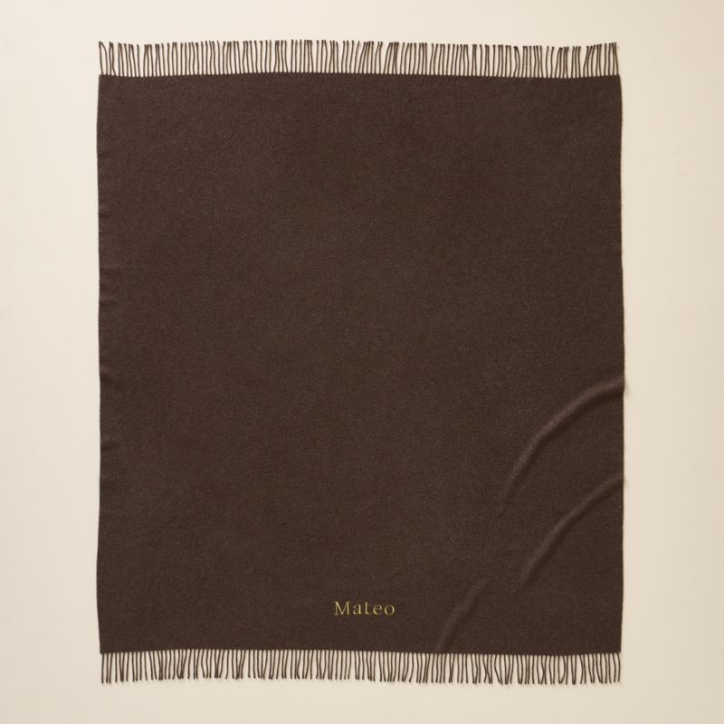 Nido Sepia Brown Wool Blend Throw Blanket 55"x60" - image 4 of 6