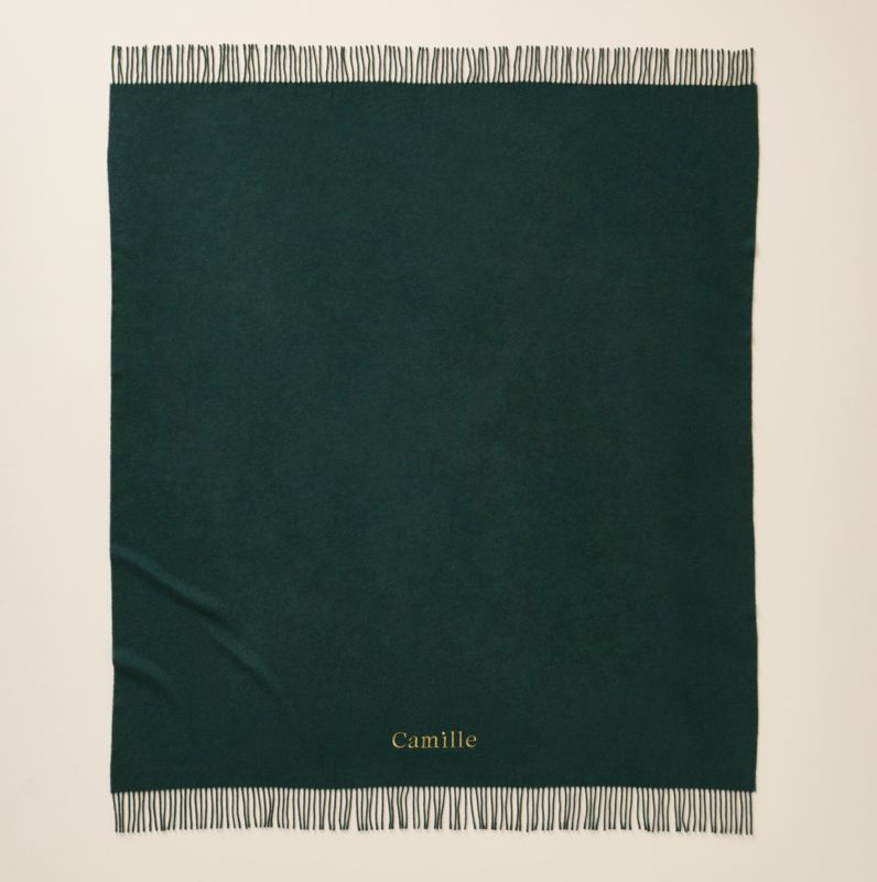 Nido Green Wool Blend Throw Blanket 55"x60" - image 4 of 6