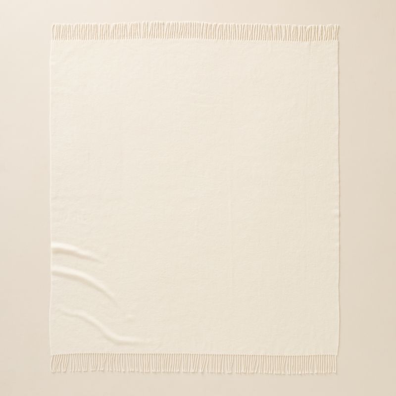Nido Warm White Wool Blend Throw Blanket 55"x60" - image 3 of 6