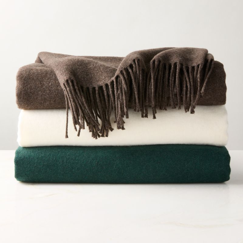 Nido Sepia Brown Wool Blend Throw Blanket 55"x60" - image 5 of 6