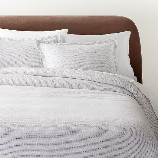 Niera Pinstitch Organic Cotton White Full/Queen Duvet Cover