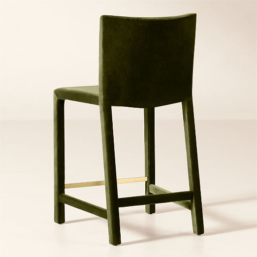 Nigel Green Velvet Counter Stool Set of 2