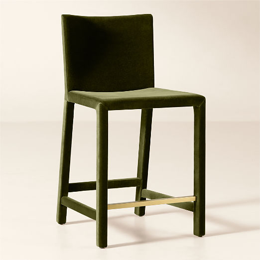 Nigel Green Velvet Counter Stool Set of 2