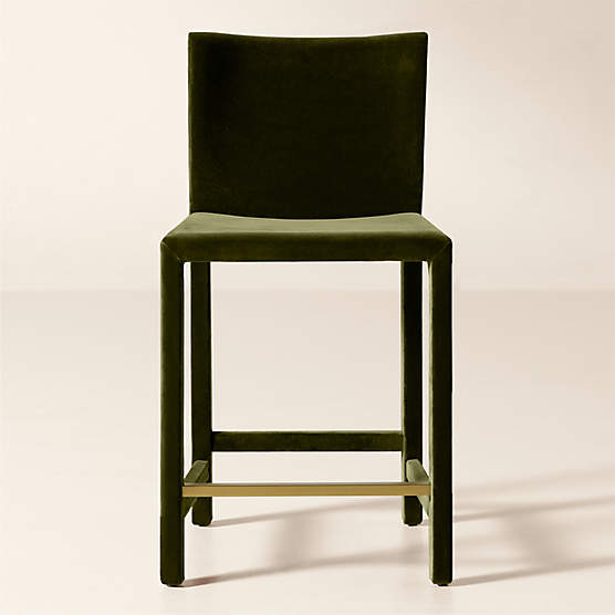 Nigel Green Velvet Counter Stool