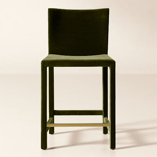 Nigel Green Velvet Counter Stool Set of 2