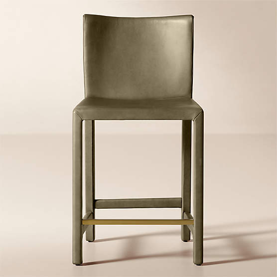Nigel Grey Leather Counter Stool
