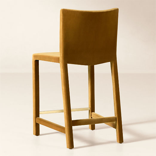 Nigel Turmeric Velvet Counter Stool Set of 2