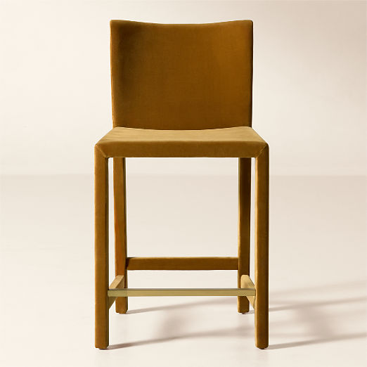 Nigel Turmeric Velvet Counter Stool Set of 2