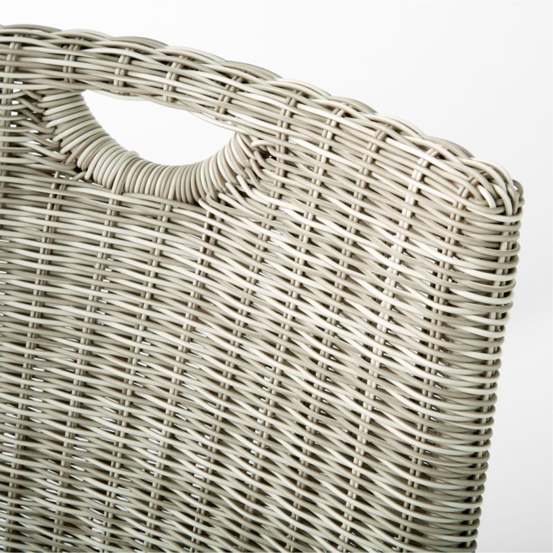 Nino Ivory Rattan Stacking Outdoor Dining Chair by Ross Cassidy | CB2