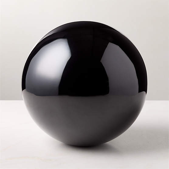 Nix Black Stainless Steel Decorative Orb 12"