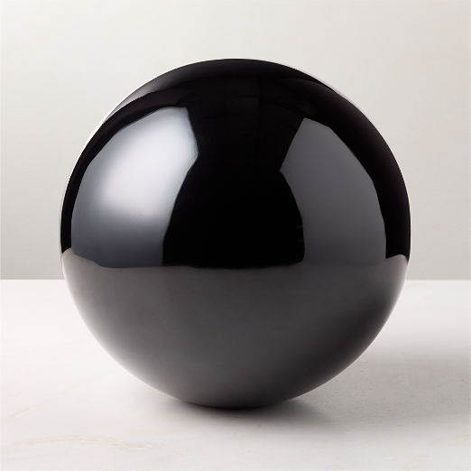 Nix Black Stainless Steel Decorative Orb 12"