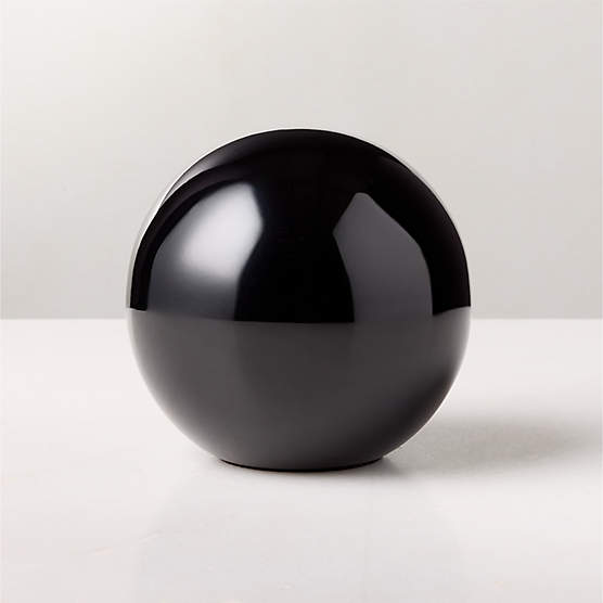 Nix Black Stainless Steel Decorative Orb 4.75"