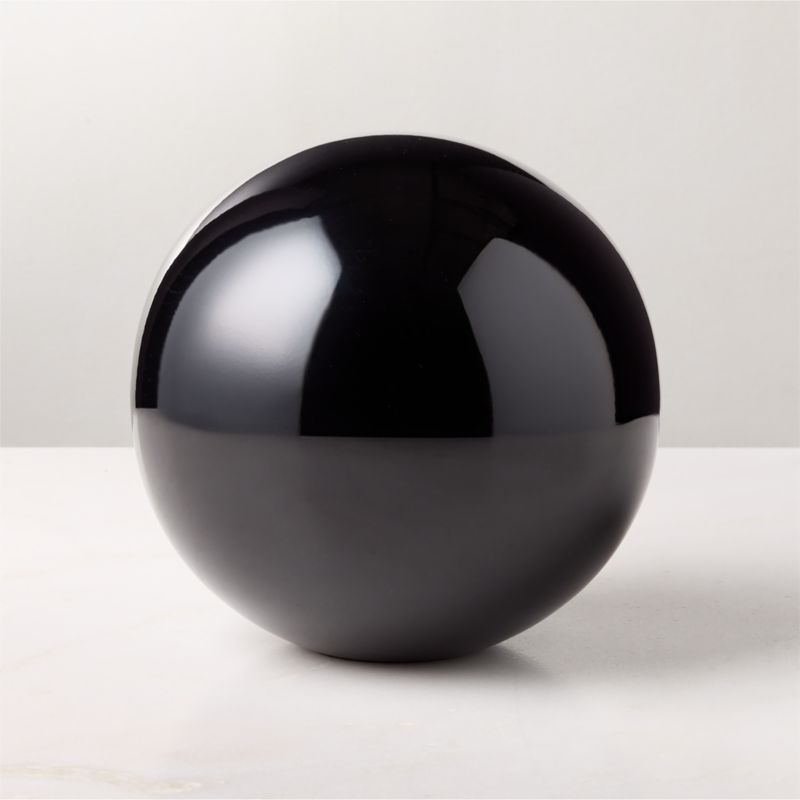 Nix Black Stainless Steel Decorative Orb 8" - image 0 of 3