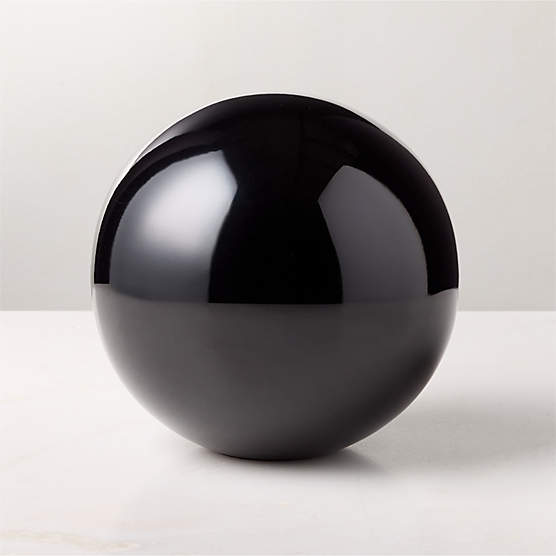 Nix Black Stainless Steel Decorative Orb 8"