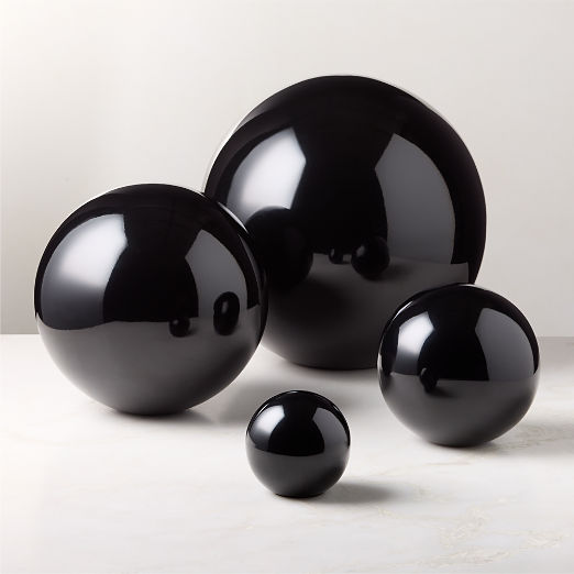 Nix Black Stainless Steel Decorative Orbs