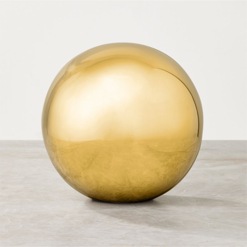 Nix Champagne Gold Decorative Orb 4.75" - image 0 of 5