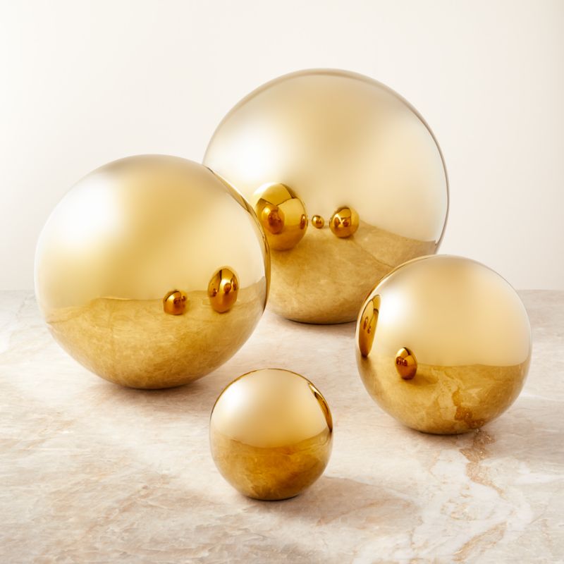 Nix Champagne Gold Decorative Orbs, Set of 2 - image 1 of 5